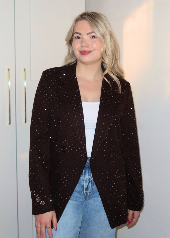 ALIX strass blazer - bruin