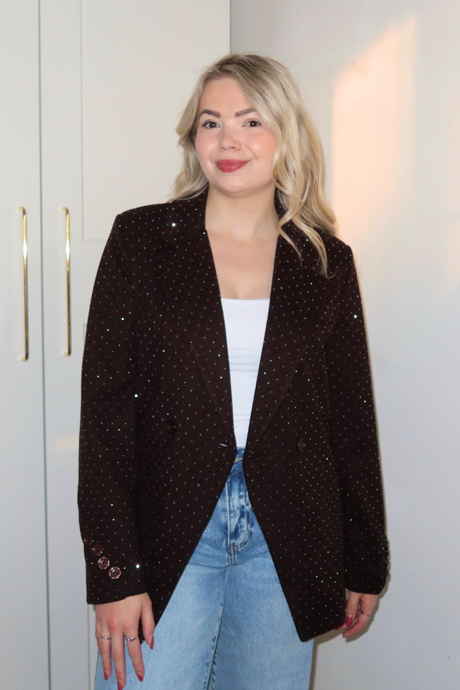ALIX strass blazer - bruin