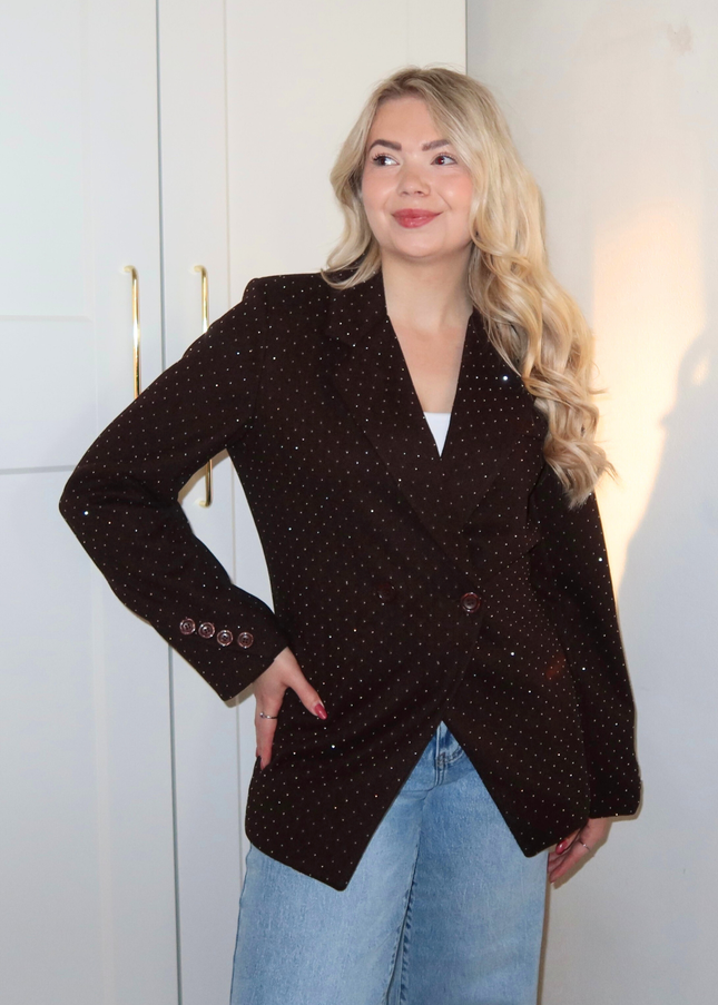 ALIX strass blazer - bruin