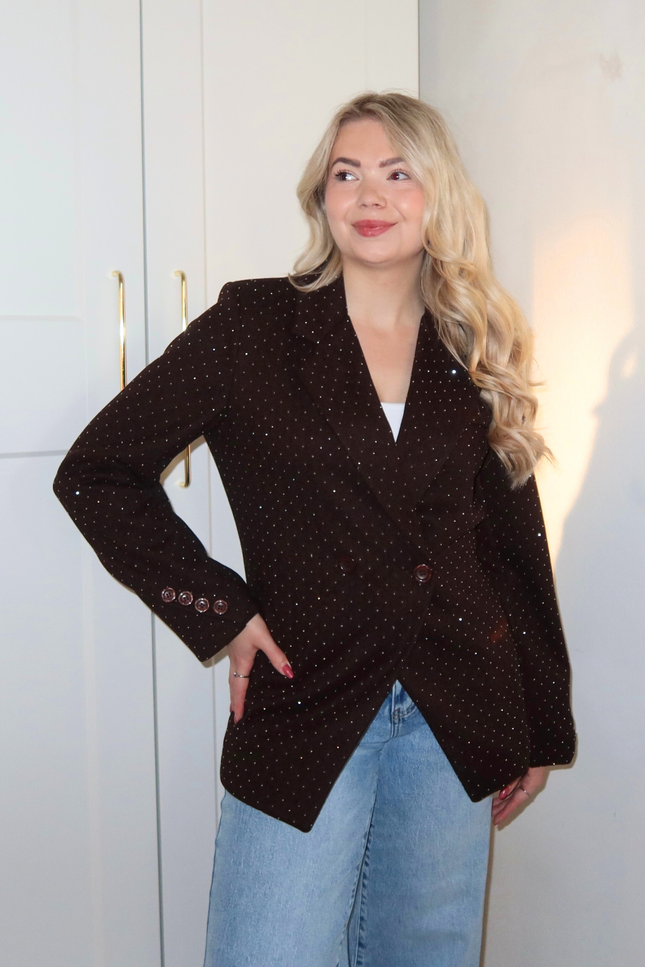 ALIX strass blazer - bruin