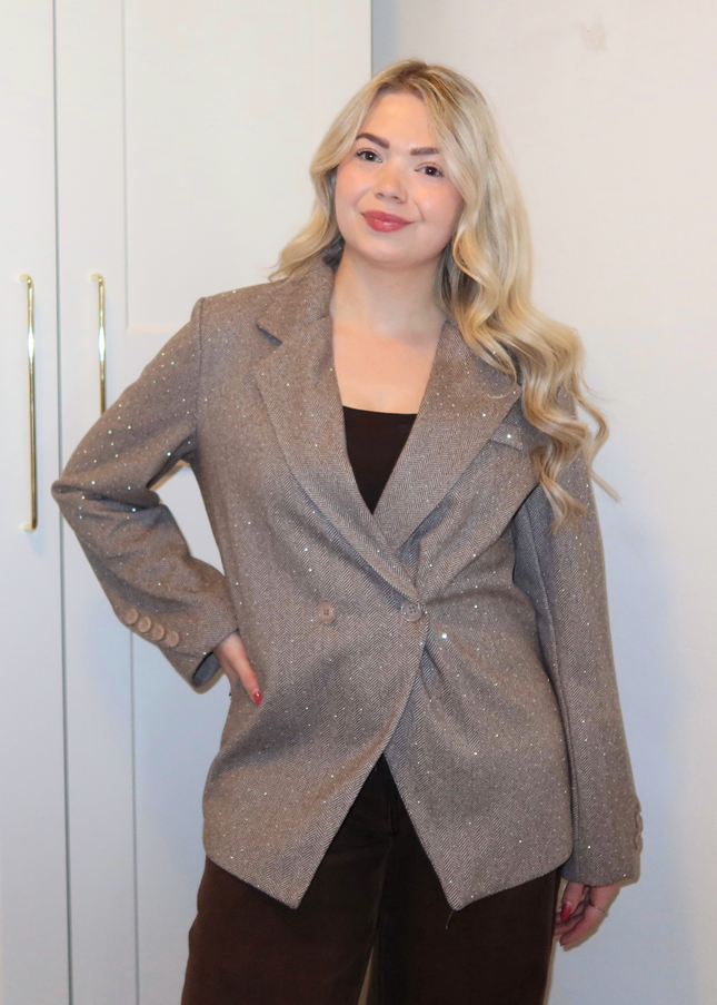 ALIX strass blazer - taupe