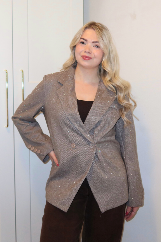 ALIX strass blazer - taupe