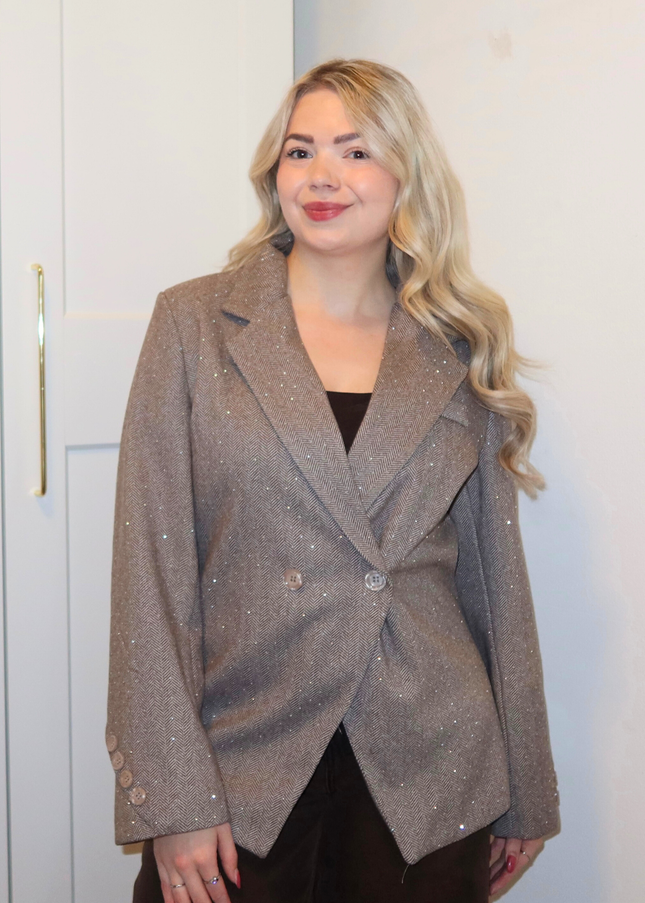 ALIX strass blazer - taupe