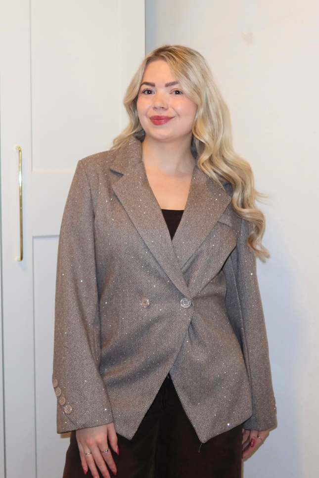 ALIX strass blazer - taupe