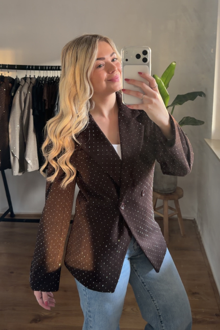 ALIX strass blazer - bruin