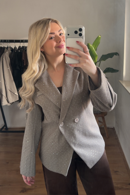 ALIX strass blazer - taupe