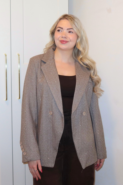 ALIX strass blazer - taupe