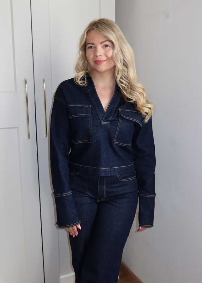 AZURE denimblouse - donker blauw