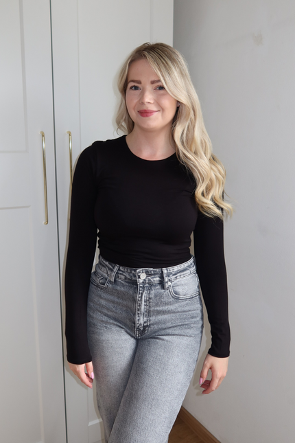 BASIC top lange mouw - zwart