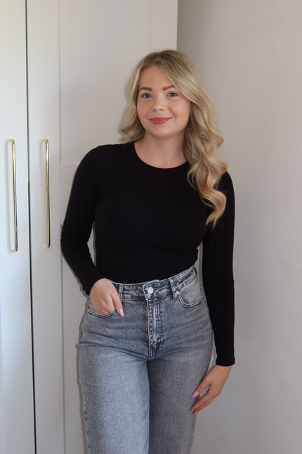 BASIC top lange mouw - zwart