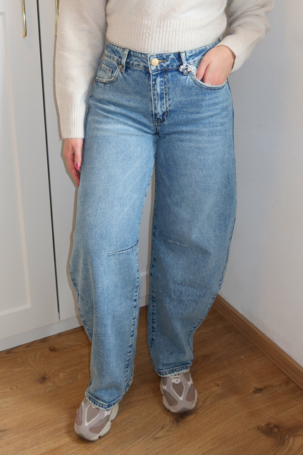 BELLA balloon jeans - denim blauw