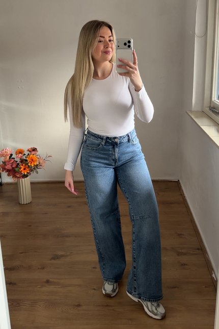 ELZA high waist loose fit jeans - denim blauw