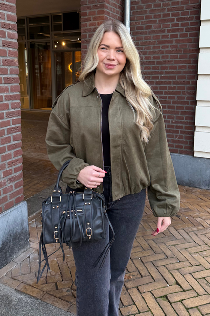 ESME suede jacket - groen
