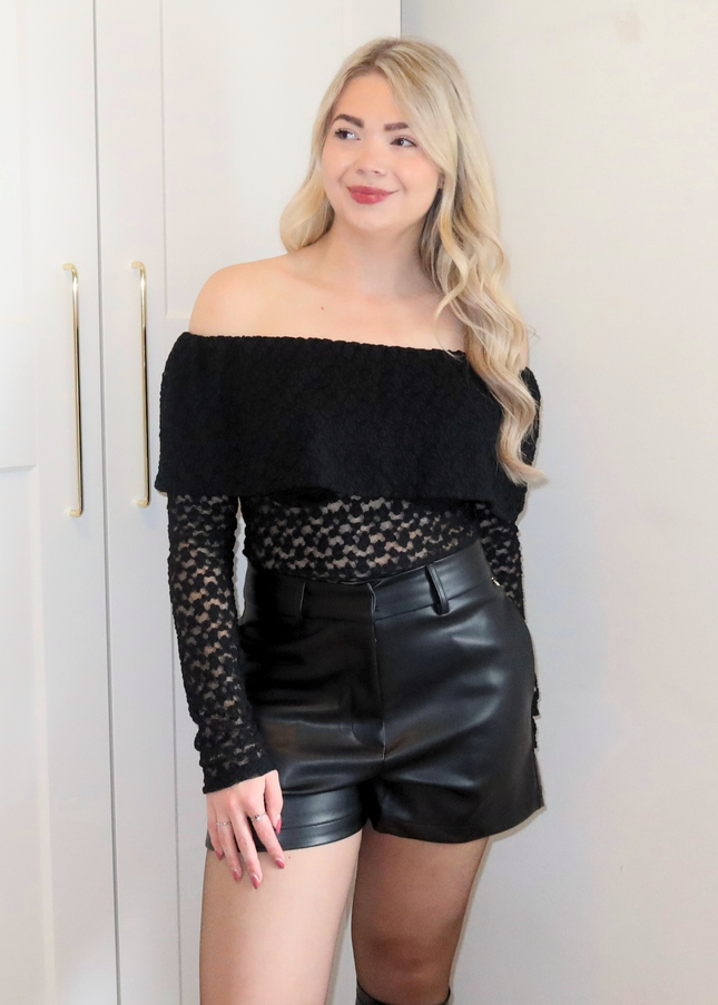 GIA faux leather short - zwart