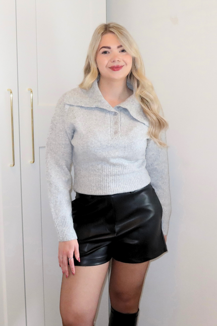 GIA faux leather short - zwart