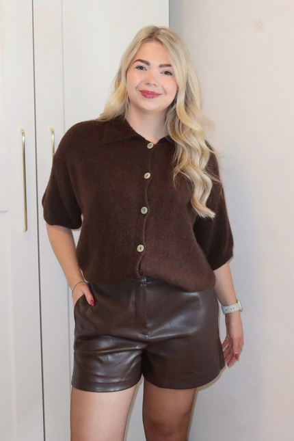 GIA faux leather short - bruin