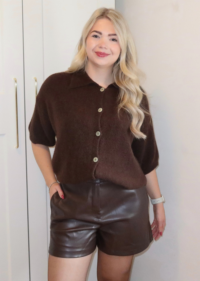 GIA faux leather short - bruin