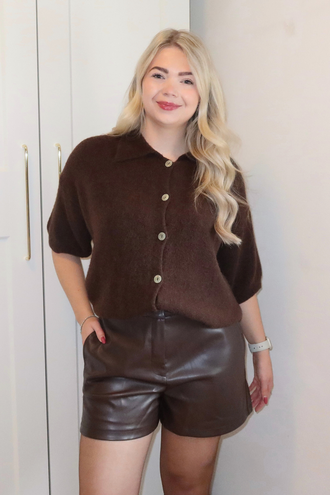 GIA faux leather short - bruin