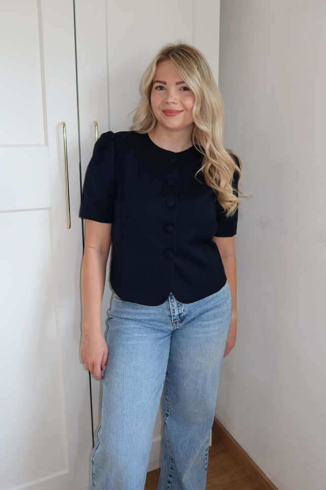 JADE top - navy blauw