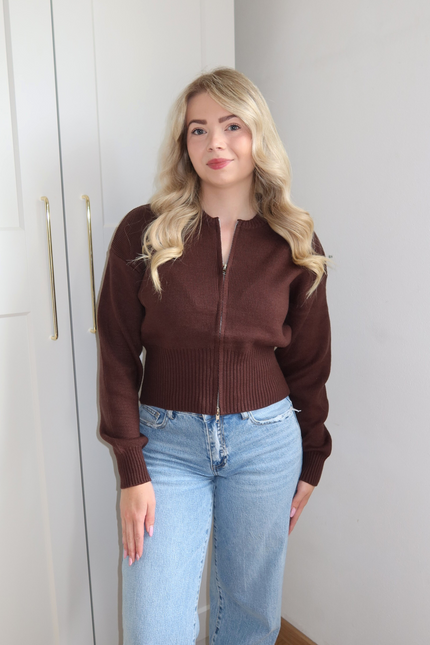 JOY zipper vest - bruin