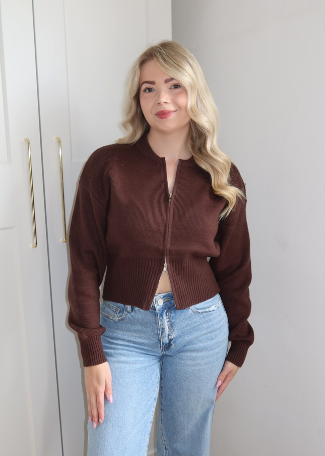 JOY zipper vest - bruin