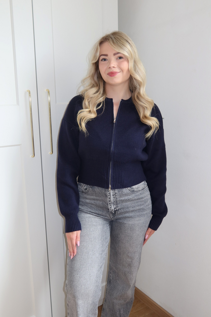 JOY zipper vest - navy blauw