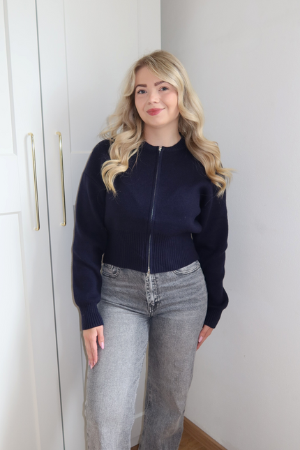 JOY zipper vest - navy blauw