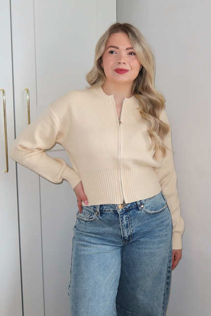 JOY zipper vest - creme