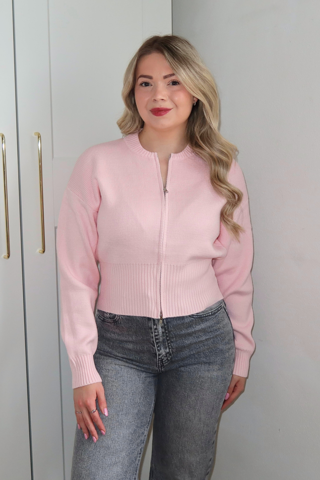 JOY zipper vest - roze