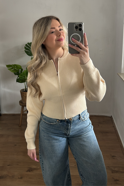 JOY zipper vest - creme