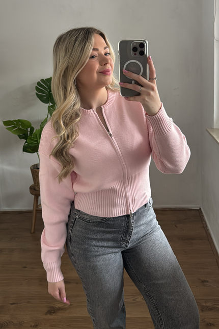 JOY zipper vest - roze