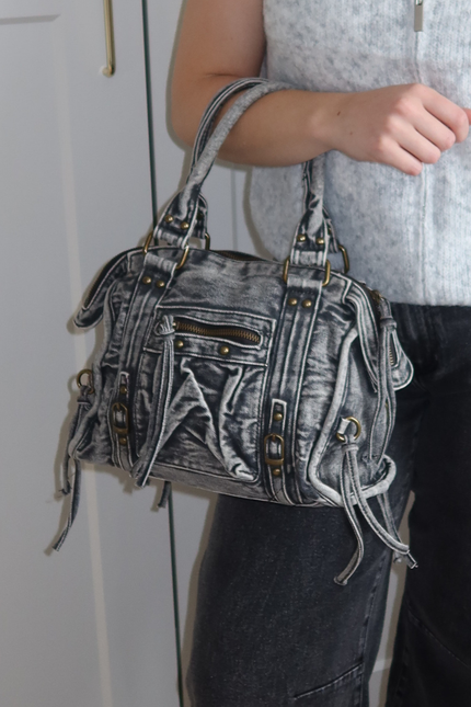 JUNE denim tas - grijs