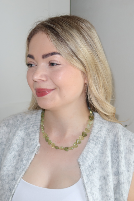 LOVA hartjes ketting - licht groen