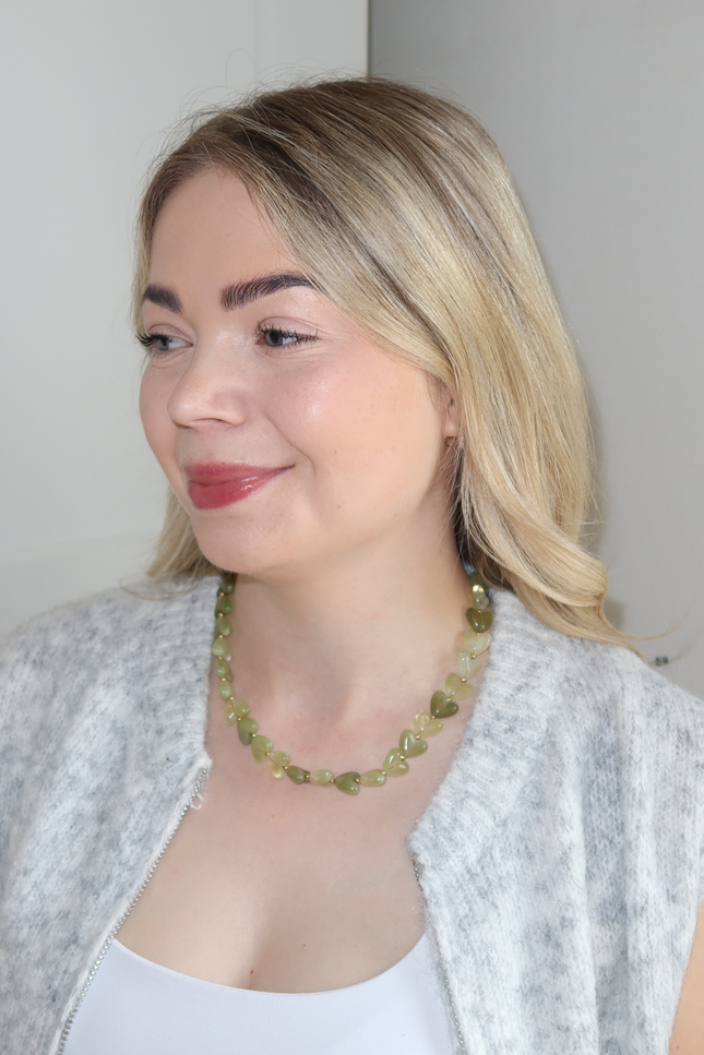 LOVA hartjes ketting - licht groen