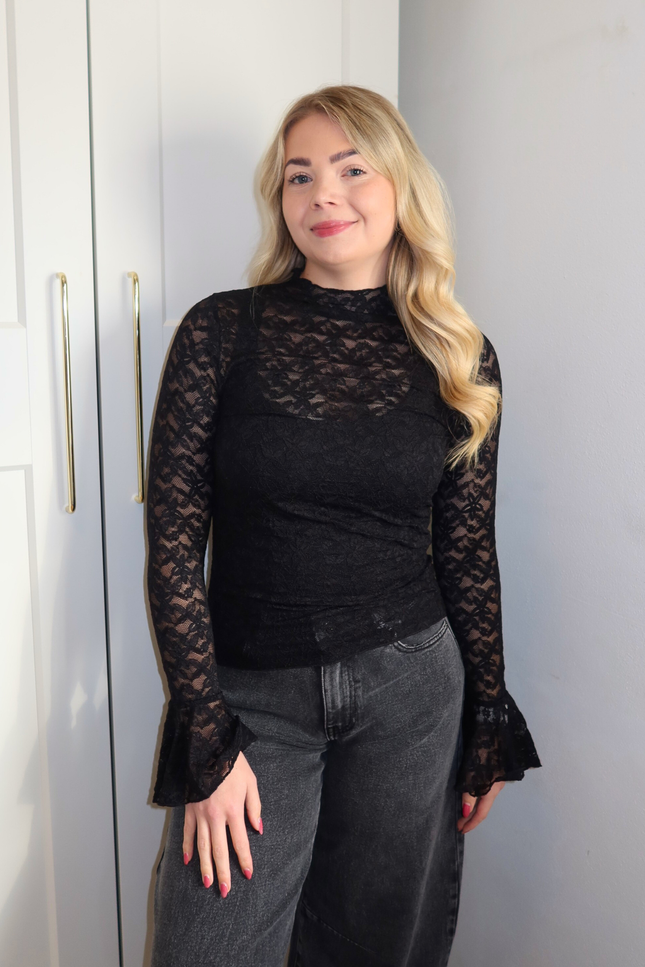 MAE kanten top - zwart