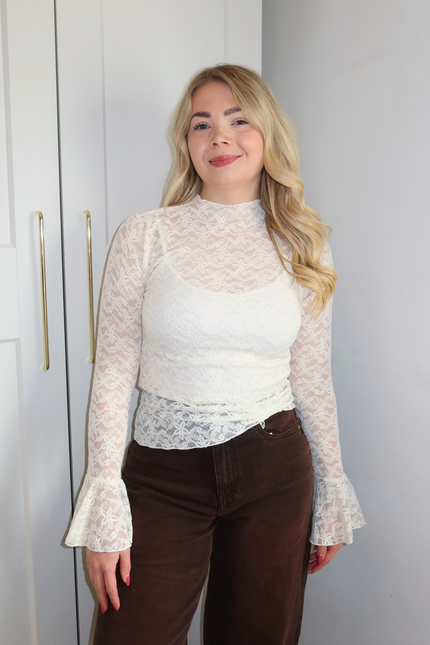 MAE kanten top - creme