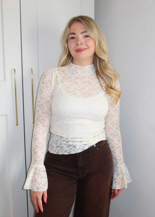 MAE kanten top - creme