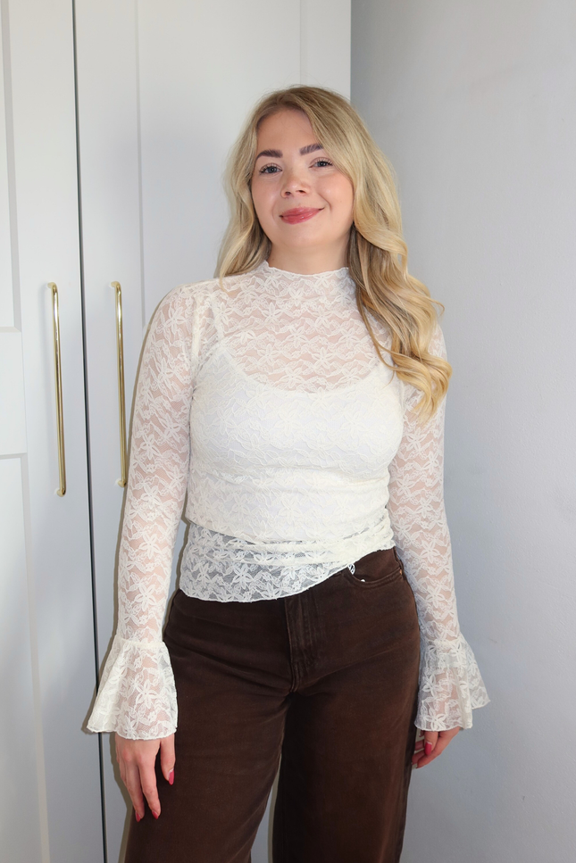 MAE kanten top - creme