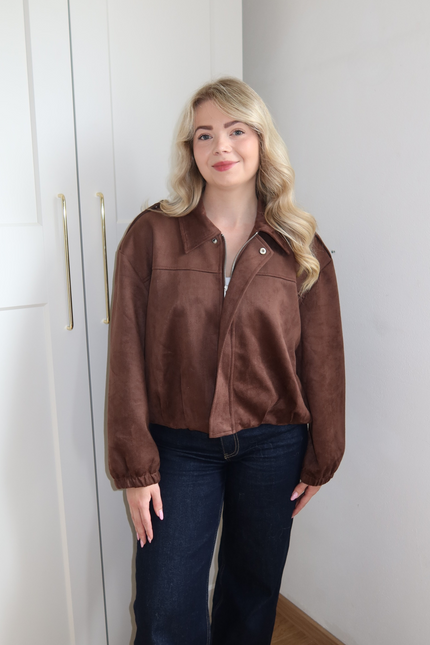 NAOMI suede jacket - bruin