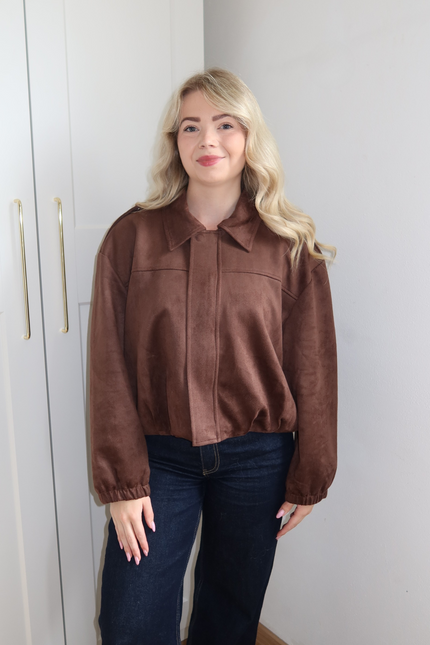 NAOMI suede jacket - bruin