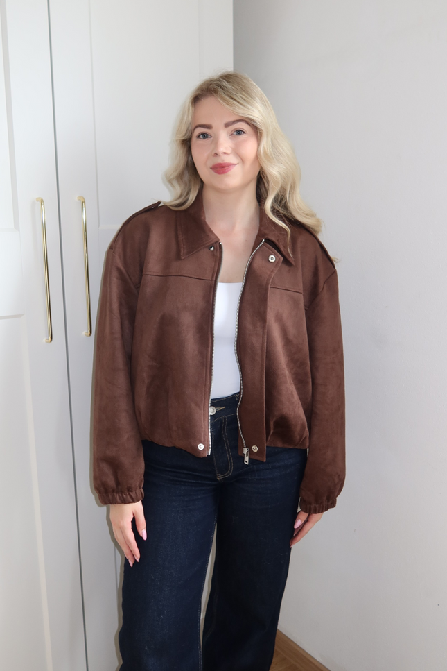 NAOMI suede jacket - bruin