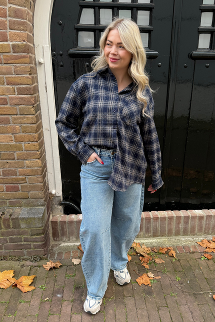 RUBY rhinestone blouse - blauw