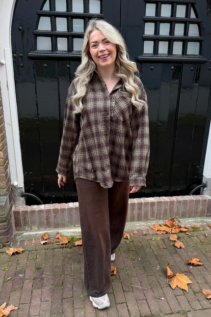 RUBY rhinestone blouse - bruin