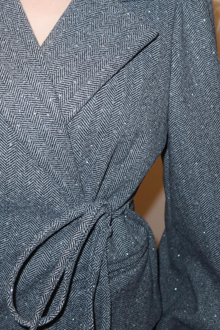 LUMI strass overslag blazer - grijs