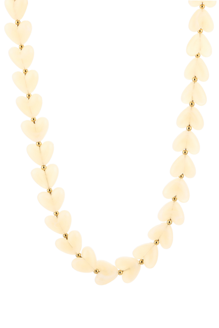 LOVA hartjes ketting - beige