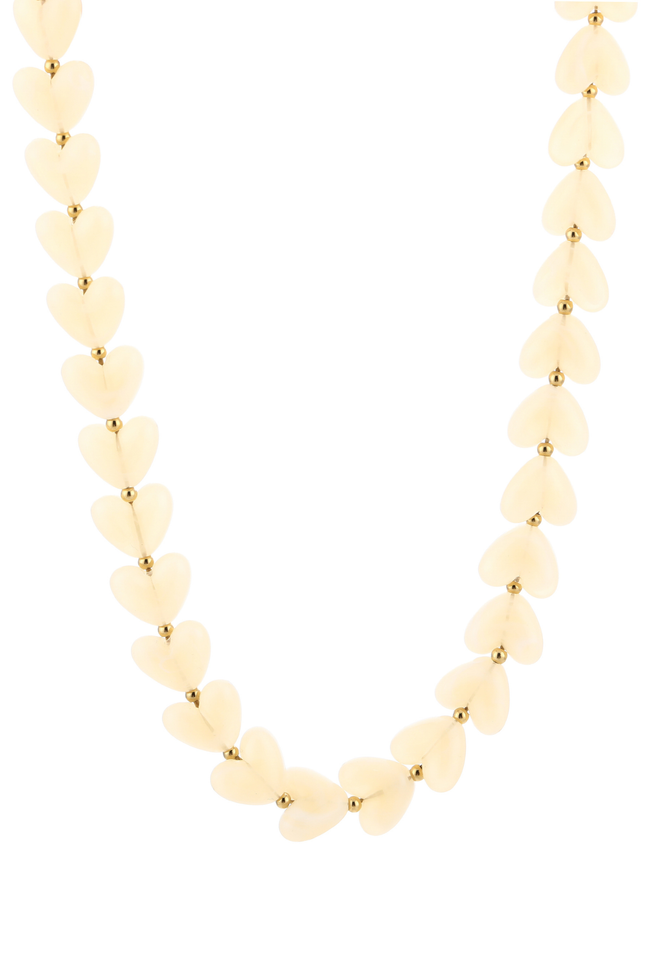 LOVA hartjes ketting - beige