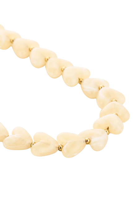 LOVA hartjes ketting - beige