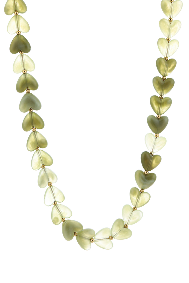 LOVA hartjes ketting - licht groen