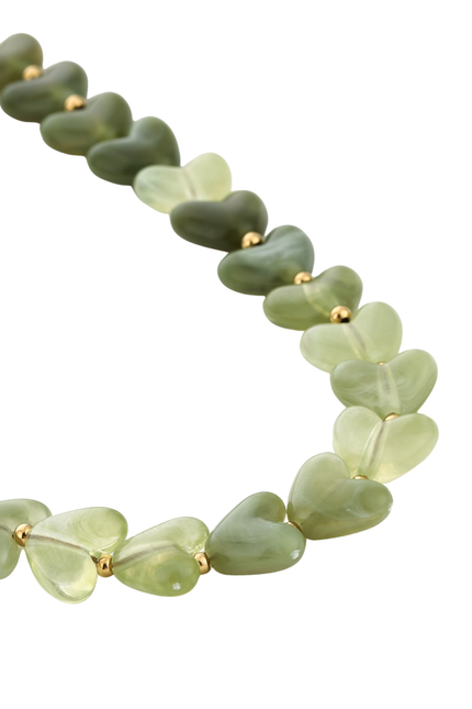 LOVA hartjes ketting - licht groen